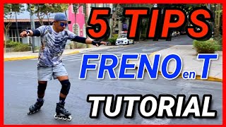 ❤️ APRENDE a FRENAR en PATINES EN LINEA Paso a Paso  TUTORIAL [upl. by Mackay]