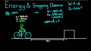 Energy and Stopping Distance Example [upl. by Atinob]