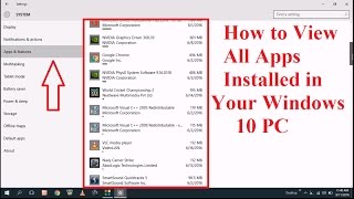 How to View All Apps Installed in Your Windows 10 PC [upl. by Alver]