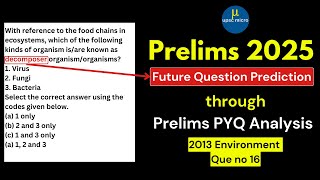 UPSC Prelims 2013 Environment PYQ  Detailed Analysis amp Value Addition  UPSC 2025 Preparation [upl. by Myrtie]