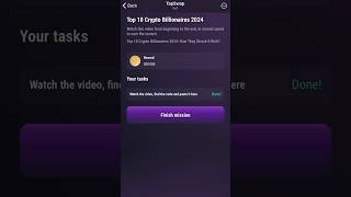 11 July TapSwap Cinema Code  Top 10 Crypto Billionaires 2024  TapSwap watch video code today [upl. by Aerbas]