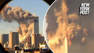 Unseen 911 video found in a closet shows moment when World Trade Center collapsed [upl. by Hippel]