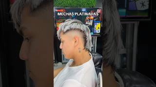 Mechas platinadas para hombre 💇🏻‍♂️ platinado mechas burstfade barberia haircut [upl. by Aztin]