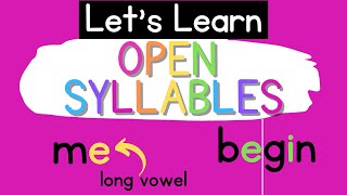 Open Syllables Syllable Types [upl. by Lennahs]