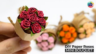 Small Paper Flower Bouquet Origami Rose Bouquet [upl. by Ellicul]