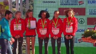 SPAR European CrossCountry Championships 2016  Medal U20 W Team [upl. by Ashlen]