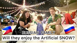 What My RUSSIAN FAMILY Thinks of the Artificial SNOW [upl. by Dnomse388]