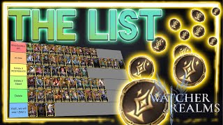 Watcher of Realms DELETE BAD LEGGOS   THE DEFINITIVE TIER LIST [upl. by Clarise512]