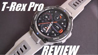 REVIEW Amazfit TRex Pro Rugged Sports Smartwatch 10ATM Quad GPS 18Day Battery Life [upl. by Bolitho814]