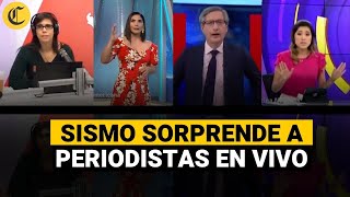 PERÚ SISMO de 56 asusta a periodistas durante noticiero en vivo [upl. by Lyudmila]