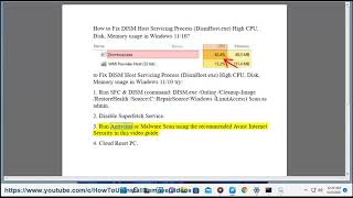 Fix DISM Host Servicing Process DismHostexe High CPUDiskMemory usage in Windows 1110 [upl. by Russell]