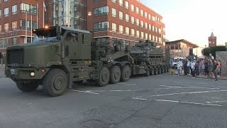 British Army Convoy  depart from Meet the Forces Day at Cardiff Bay [upl. by Nibot88]