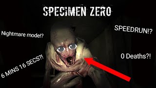 Speedrun  Specimen Zero Nightmare mode [upl. by Anohs]