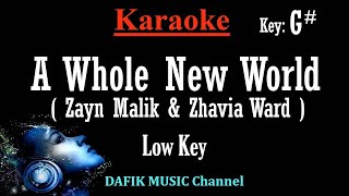 A Whole New World Karaoke Zayn Malik amp Zhavia Ward Low key G [upl. by Hairacaz]