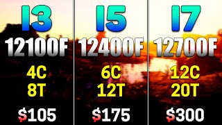 Core i3 12100F vs Core i5 12400F vs Core i7 12700F  PC Gameplay Tested [upl. by Nahc]