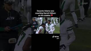 Davante Adams was coaching Garrett Wilson on the sideline nfl shorts [upl. by Ulyram]