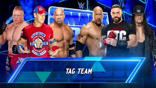 John Cena Brock Lesnar amp Goldberg vs Roman Reigns The Rock amp Undertaker  Tag Team Match [upl. by Eldnar214]