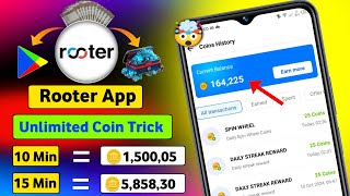 Rooter App Unlimited Coins  Rooter App se Diamond Kaise Kamaye  Rooter App Se Paise Kaise Kamaye [upl. by Neddie684]