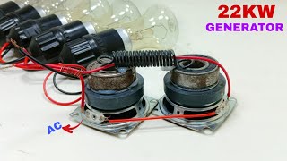 New idea how to make free electricity 22kw 220v use 2 speaker magnet homemade 2024 [upl. by Naahsar393]