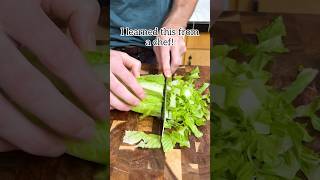 How to effortlessly chop romaine lettuce salads mealprep chef kitchenhacks tipsandtricks [upl. by Adeline809]