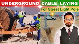 Underground cable laying for street light [upl. by Cimbura]