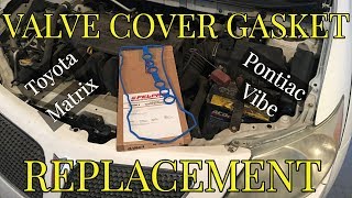 Pontiac Vibe  Toyota Matrix Valve Cover Gasket Replacement  DIY How To [upl. by Eldwon]