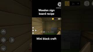 how to make wooden sign board in mini block craft 1amp2 [upl. by Martinez615]