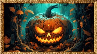 Transform Your TV with Framed Halloween Pumpkin TV Art Screensaver [upl. by Drofwarc]