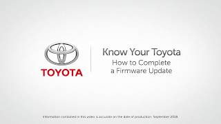 Know Your Toyota  How to Complete a Firmware Update on Toyota Vehicles [upl. by Aretak553]