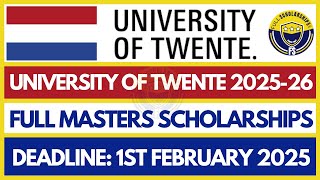 How to Apply for Scholarships in University of Twente Netherlands 20252026  Full Application Live [upl. by Antonino]