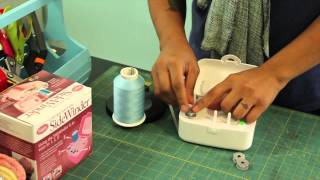 How to wind Longarm Bobbins with a SideWinder L size [upl. by Einittirb]