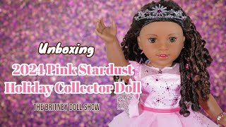 Unboxing 2024 Pink Stardust Holiday Collector American Girl Doll  Meet Charlotte [upl. by Kathie780]