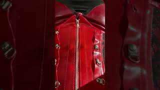 Red corset closeup corset corsetfashion latex latexfashion rubberlover rubberamateur [upl. by Annal]