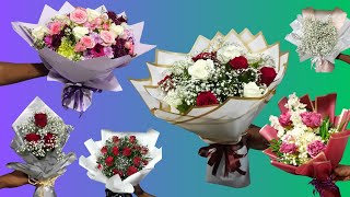 5 Creative Ways to Wrap Flower Bouquets  wrapping flower bouquets tutorial  wrapping techniques [upl. by Enirrok]