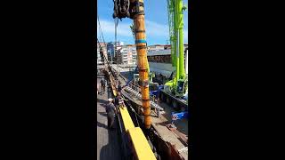 The Swedish Ship Götheborg  Stepping the main mast [upl. by Ayotol]