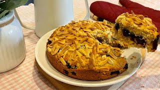 Blueberries Bakewell Cake from leftover pulp of almond milk making [upl. by Arataj]