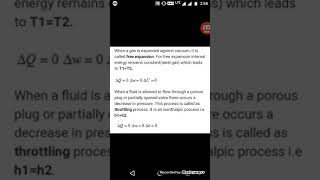 Basic difference between Free expansion process and Isenthalpic process [upl. by Ayhdnas]