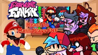 Friday Night Funkin Cast Reacts To Mario Plays Friday Night Funkin By SMG4 [upl. by Tillford]