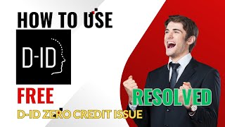 How to Use DID for FREE  DID zero credits issue  AI Generated Video Generation  aicontet [upl. by Balcer]