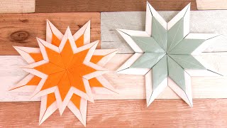 折り紙 星🌟を作ってみた作り方DIY How to make a star🌟Paper craft 8Pointed Star Origami [upl. by Netaf188]