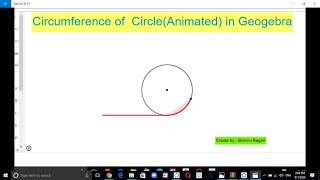 Circumference of circle in Geogebra Animated [upl. by Mercy641]