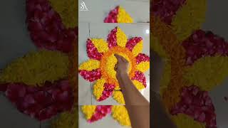 Flower Rangoli  Diwali decortication  rangoli decoration flowerrangoli [upl. by Perreault393]