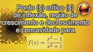 p159 Ex13 yx²1x²1 Pontos críticos inflexão concavidade [upl. by Meerak]