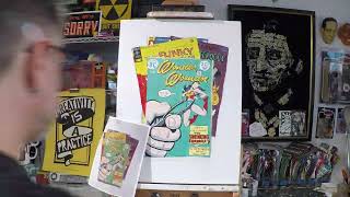 Funky Wonder  Timelapse Comic Book Drip Painting [upl. by Rovit]