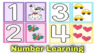 Numbers Learning  One Two Three  Counting  Numbers With Spellings  Kids Learning Zone [upl. by Haneen]