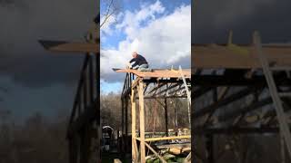 One Man EPIC Barn Build goatbarn diy woodworking farmliving [upl. by Nesbitt]