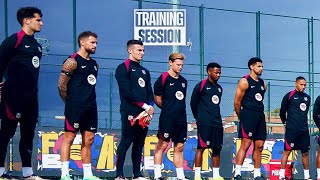 MINUTES SILENCE FOR THE VICTIMS OF THE FLOODS IN SPAIN  FC Barcelona Training 🔵🔴 [upl. by Lerrud745]