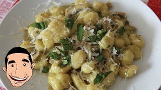 Gnocchi with Pesto and Sausage  Potato Gnocchi  Italian Food Recipe [upl. by Girovard]