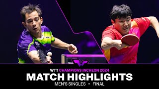 Hugo Calderano vs Liang Jingkun  MS FINAL  WTT Champions Incheon 2024 [upl. by Engleman982]