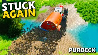 TRACTOR STUCK IN THE MUD AGAIN  Purbeck  FARMING SIMULATOR 22  Episode 21 [upl. by Ahtabat]